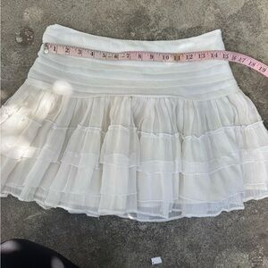 Elegant White Tiered Skirt boho ruffle